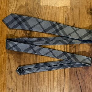 Express Grey Plaid 100% Silk Tie